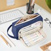 KALIDI Pencil Case 2 Compartments Extra Large Pencil Case School
