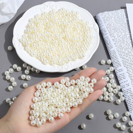 XIANNVXI 500pcs Pearl Beads, 8mm Pearls for Crafting, Bracelet and Jewellery Making, White for DIY