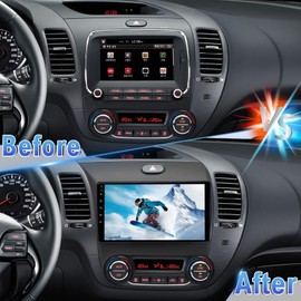 Slakerbe Android 13 Double Din Car Radio Compatible with KIA for Cerato K3 Forte 2013-2018, 9" Car Stereo Radio with Wireless Carplay Android Auto GPS Navigation WiFi Mic Backup Camera