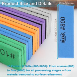 Yuentoen 15 Pcs Sanding Sponge Set,800-2000 Grit Wet Dry Reusable for Wood, Metal, Drywall, Furniture, Model Building