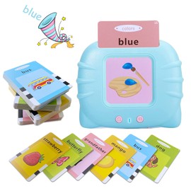 Toddler Talking Flash Cards for 1 2 3 4 5 Year Old Boys and Girls - Language Sensory Learning Device with 224 Sight Words - Montessori,Pocket Speech Therapy,Autism Toys,Christmas Birthday Gift - Blue