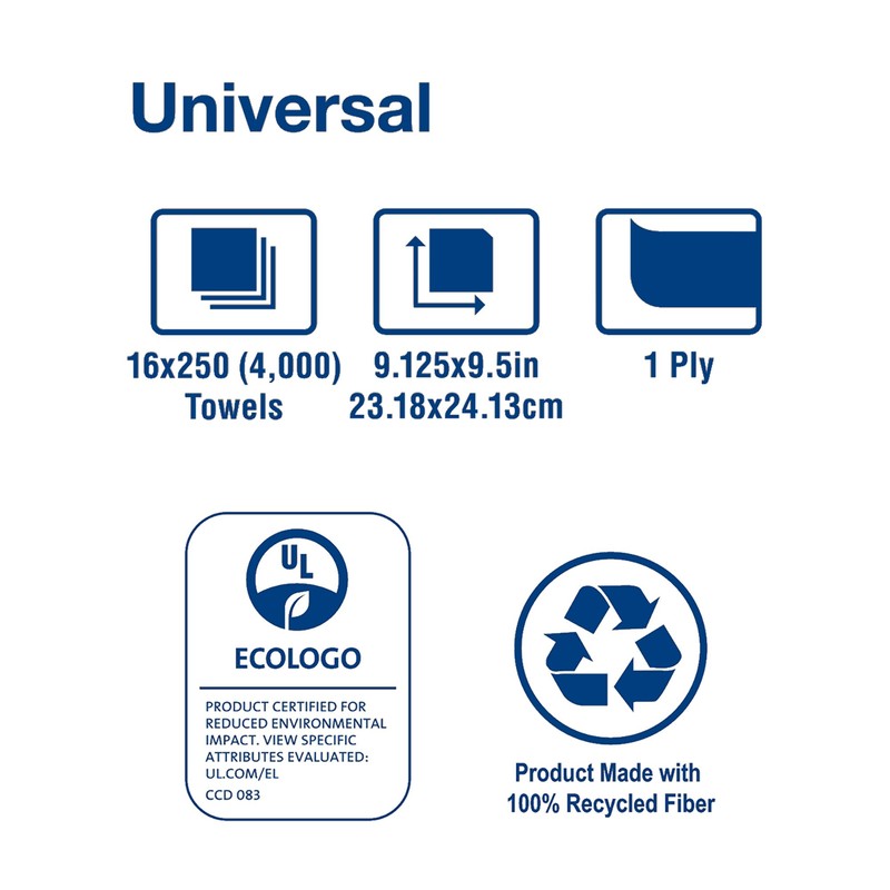 Tork Multifold Hand Towel Natural H2, Universal, 100% Recycled Fibers,