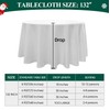 Aocoz Round Tablecloth 132 Inch White Tablecloths Washable Decorative Linen
