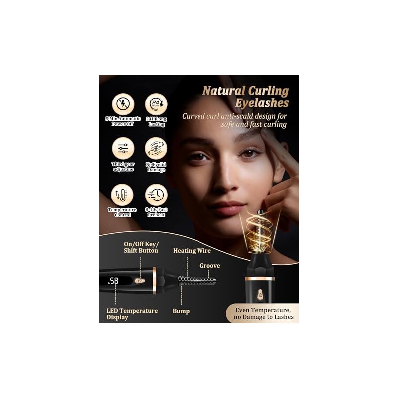 Heated Eyelash Curlers - Eye Lash Curler Heat with Eyelash