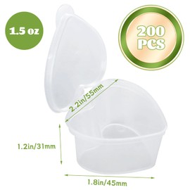 200 Packs Slime Containers 1.5oz Heart Shaped Slime Storage Containers Small Plastic Box with Hinged Lids for Slime Foam Ball DIY Craft Making