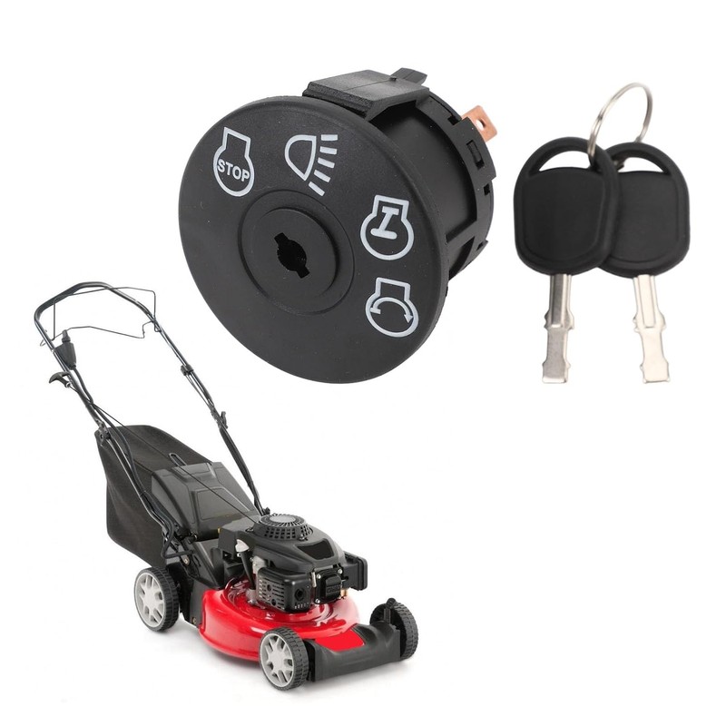Interruptor de encendido con 2 llaves, repuesto para tractor cortacésped,