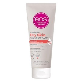 eos Crema de afeitar Shea Better Dry Skin para mujeres, cuidado de la piel y loción con aceite de coco, hidratación 24 horas, 7 onzas líquidas, el emb