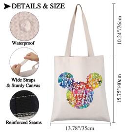 PLITI Cartoon Mouse Cute Mouse Themed Gifts Tote Bag Fairy Tales Merchandise Vacation Trip Gift Magic Kingdom Gift (Cartoon mouse TGU)