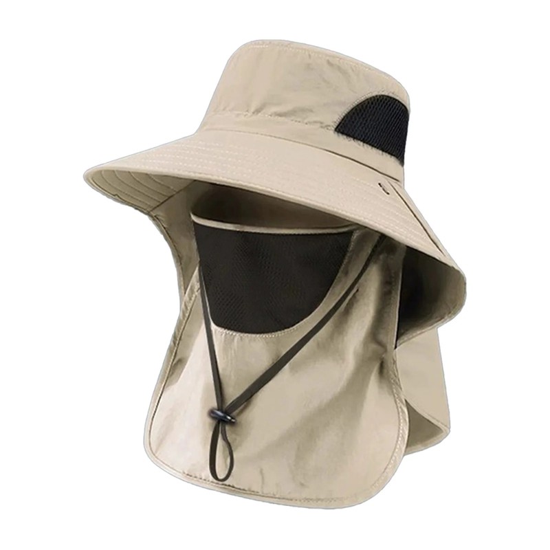 Wide Brim Sun Hat with Neck Flap for Outdoor Travel
