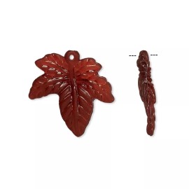 Platinum Drop, 100 Frosted Dark Brown Acrylic 20x20mm Leaf Component Charms *