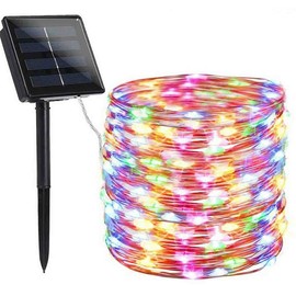 Solar String Lights Outdoor, 39FT 100 LED Solar Powered Waterproof Fairy Lights 8 Modes, Copper Wire Lights for Christmas Patio Party Tree Yard Decoration