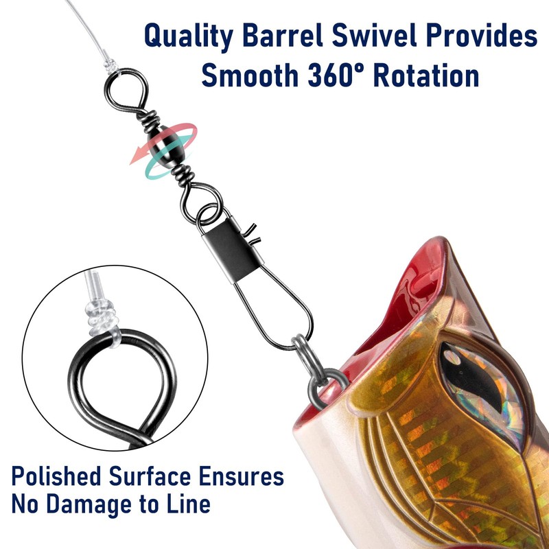 Alwonder 100 Pcs Quick Change Fishing Snap Swivel Terminal Tackle