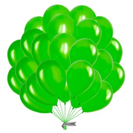 Metallized Luminous Green Balloons Pack of 50 Natural Latex Balloons with a Diameter of 32 cm Ideal for Decorating Birthday, Wedding and Baby Shower