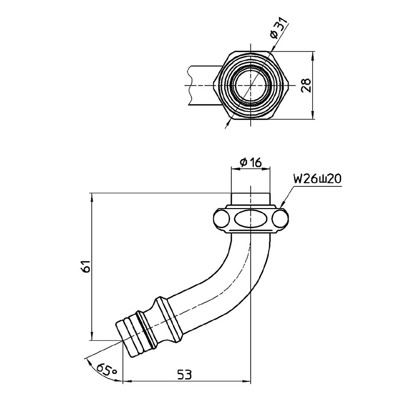 SANEI PY127-64X-16 Universal Home Pipe with Jointer, One-Touch Connection of