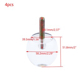 Mewutal 4pcs 2 Inch Height Creative Clear Acrylic Funiture Legs, 2-1/4 Inch Diameter Round Transparent Sofa Legs Coffee Table Legs Cabinet Plexiglass Legs