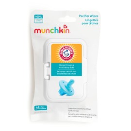 Munchkin Arm & Hammer Pacifier Wipes - Safely Cleans Breast Pump Parts and Feeding Essentials for Baby and Toddler, 1 Pack, 36 Wipes