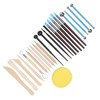 25Pcs Pottery Tools Clay Sculpting Dotting Pens Fondant Ball Stick