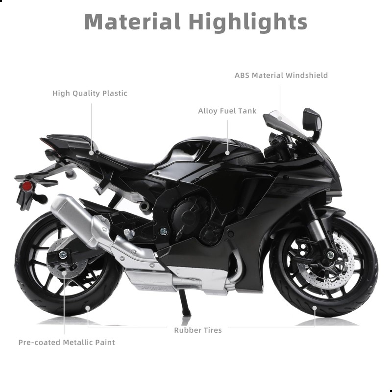 Risopen 1:12 Motorcycle Model Toy for Yamaha YZF-R1 1000R Metal
