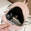 Women Bunny Backpack Plush Mini Fluffy Rabbit Ear Backpack Fuzzy