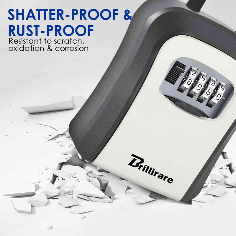 BRILLIRARE 2 Pack Key Lock Box, Waterproof 4 Digits Combination