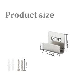 Tile Display Wall Hanger, 8 Pcs Stainless Steel Wall Mount Brackets Hook, Heavy Duty Tile Hanger for Mirrors, Picture Frame Ceramic Wall Display (Silver Inner Width 10mm/0.39")