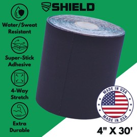SHIELD Turf Tape Football – USA Made – 30 Ft, Flexible Arm Protection, Sweatproof Athletic Tape, Durable 4-Way Stretch – Black