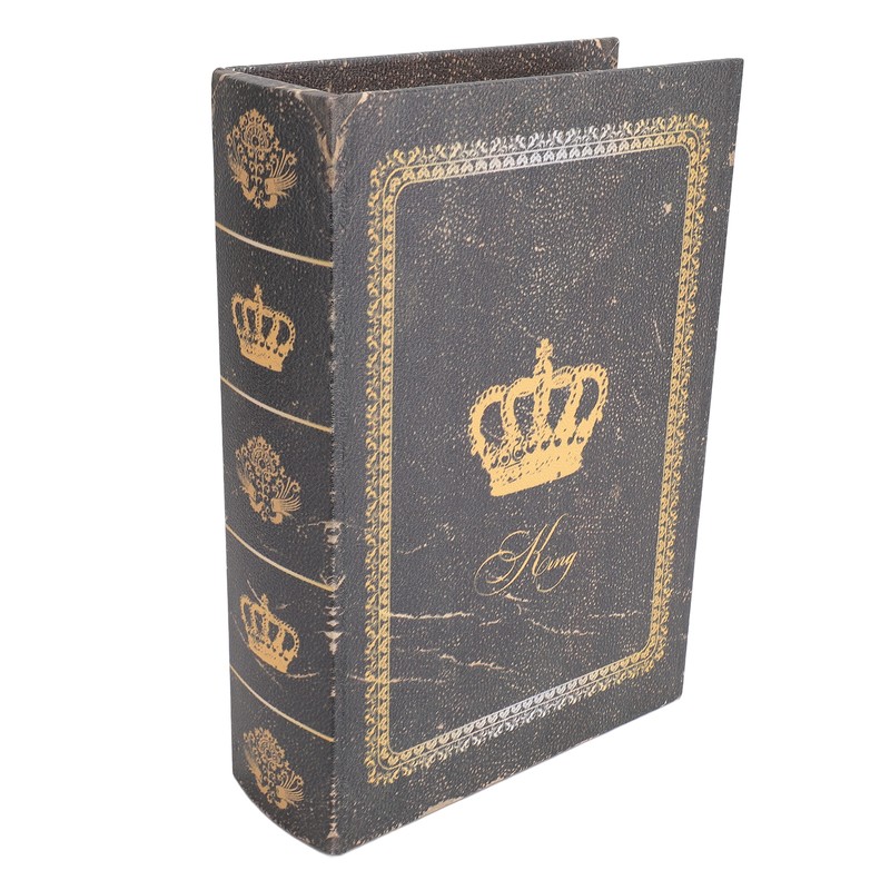 Book Shape Storage Box Large Capacity Wooden European Style Decorative