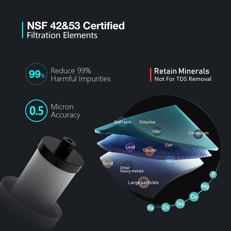 Frizzlife SW20 Under Sink Water Filter System, NSF/ANSI 53&42 Certified,