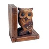 Handcrafted Wooden Owl Bookends, Decorative Book Holders, 17 cm Height,