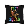Funny Running Turkey Sunglasses Trot Squad Thanksgiving Throw Pillow