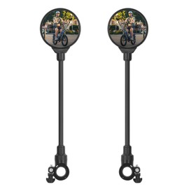 Gotrax Bike Mirror, 2 Pcs Bicycle Rear View Mirrors with 360-degree Adjustable Rotation, Scratch Resistant, High-definition Wide Viewing Angle, Fit for Mountain Road Bike EScooter, Safe for Cycling