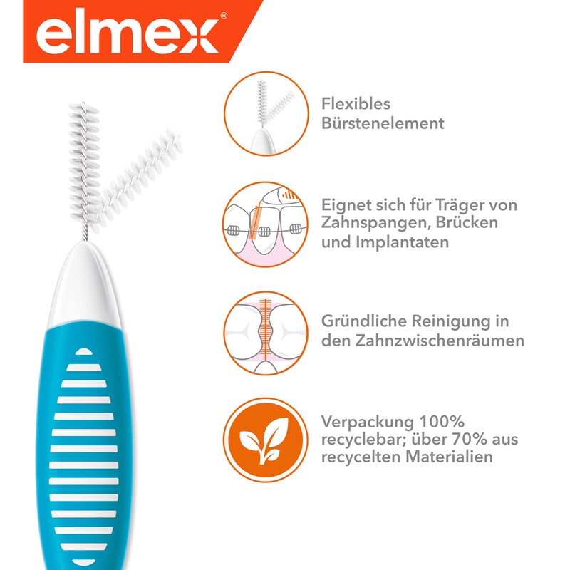 elmex Interdental Brush Blue (Size 3, 0.6 mm), 1 x