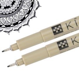 PATIKIL Micro Pen Fineliner Pens, 2Pcs 1mm Fine Point Drawing Pens Waterproof for Archival Artist Calligraphy Illustration Journaling Sketch, Black