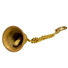 Purpledip Brass Hanging Bell: For Home Temple, Door, Hallway, Porch or Balcony; Unique Décor Gift Chain length 15 inch(10783)