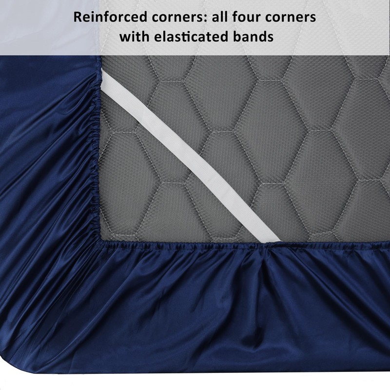 Lirex Satin Fitted Sheet, Luxurious Silky Smooth Polyester Bedding Soft