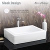 Swiss Madison SM-VS282 Voltaire Wide Rectangle Vessel Sink, Glossy White