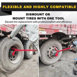 HQSSWUCH Tire Changing Tool, Tire Mount Demount Tool, Commercial Truck Tire Remover, for Class 6-8 Trucks, Semi Trucks, Buses of Heavy Duty Truck Tools, Red