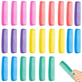 24PCS Comb Set, Hair Combs for Women, Plastic Colorful Fine Tooth Comb Wide Tooth Combs for Women and Men With Different Types Of Hair (6 Colors)
