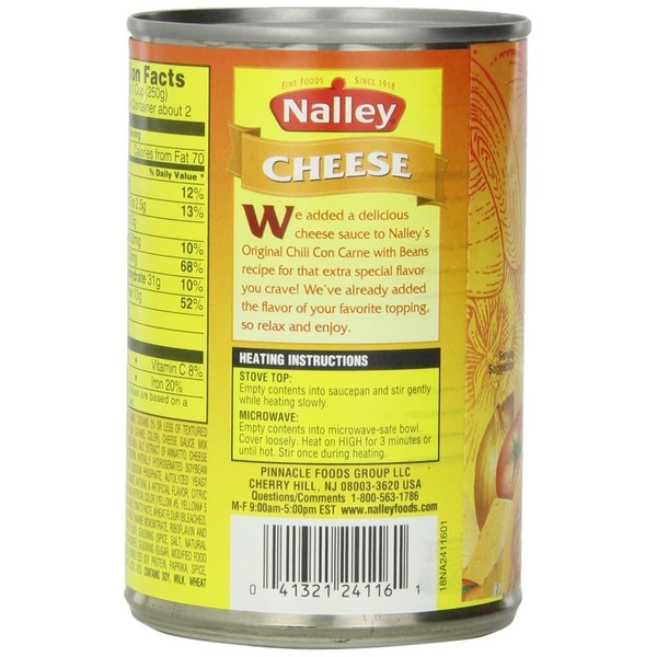 Nalley Cheese Chili Con Carne with Beans, 14-ounce Cans (Pack of 6)