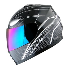 WOW Motorcycle Full Face Helmet Street Dirt Bike ATV BMX MX Youth Kids Spider All Black