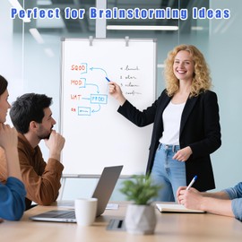 Easel Whiteboard - Magnetic Portable Dry Erase 36'' x 24'' Tripod Height Adjustable, 3' x 2' Flipchart Easel Stand White Board with Markers, Eraser & Magnets for Office or Teaching at Home & Classroom