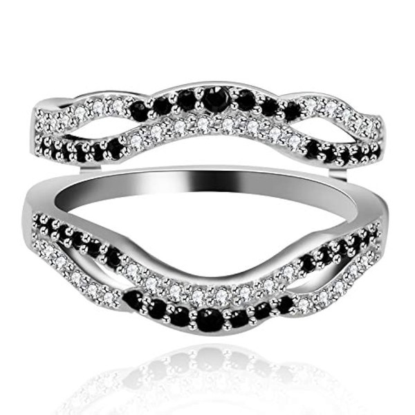 Uloveido 18K White Gold Plated Ring Enhancer Guard with Round