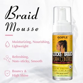 Extra Hold Styling Gel and Mousse for Braids, Twists, Locs, Cornrows - Frizz Taming, Smoothing & Edge Control with Rosemary Hair Growth Oil (Bonus: Ha