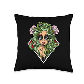 Medusa Hippie Psychedelic Snakes Greek Mythology Women Throw Pillow