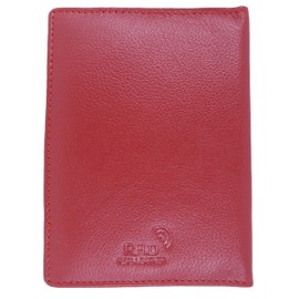 Soft Leather Passport Holder Case Wallet with RFID Protection (Red)
