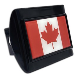 Elektroplate Canada Flag All Metal Black Hitch Cover for Trucks and SUVs | Fits Standard 2" Trailer Hitch Receivers | Premium Weatherproof
