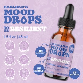 Barlean's Mood Booster Supplement, Resilient L Theanine Liquid Drop Supplements for Men and Women, Adaptogen Herbs Drops, 1.5 oz