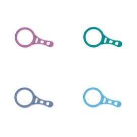 Carson MagnetMag 3X Handheld Acrylic Lightweight Magnifier Set with Magnetic Handles and 6X Spot Lens - Assorted Color 4-Pack - Attaches to Metal Surfaces Including Refrigerators and More (DX-50AS)