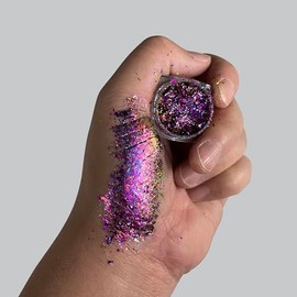 SZDYM Super shine duochrome powder,Colorful neon eye shadow flakes,Multi-Reflective Finishes Makeup,0.26 Grams Pressed Highly Pigmented Minerals (#02)