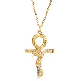 Cross Chain, Cross Chain Gold Women's 18K Gold Plated Cross Chain, Hypoallergenic Necklace with Cross Pendant, Fashion Jewellery for Women Girls Gift